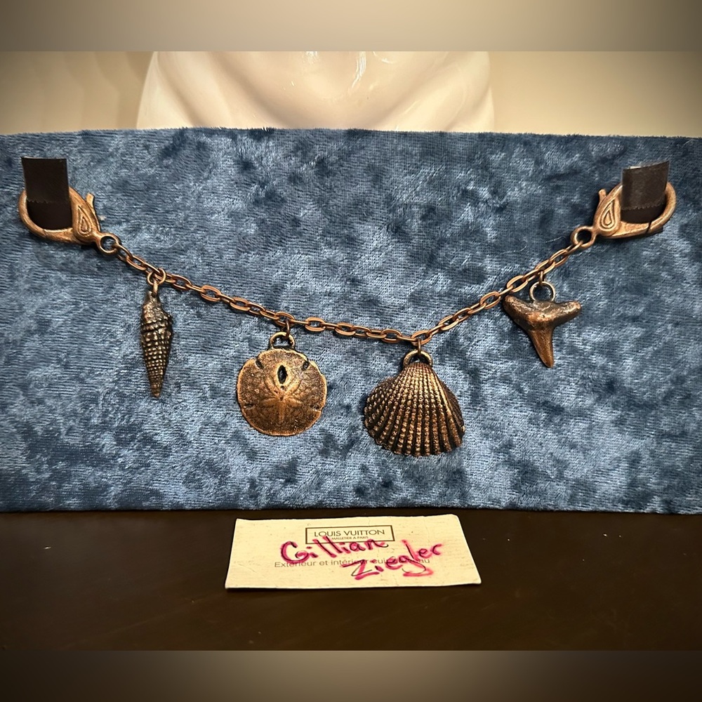 Custom Beach Theme Copper Bag Charm- great on Louis Vuitton speedy, Gucci
